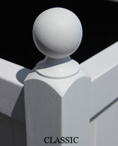 Planter Boxes and Garden Planters with turned finials