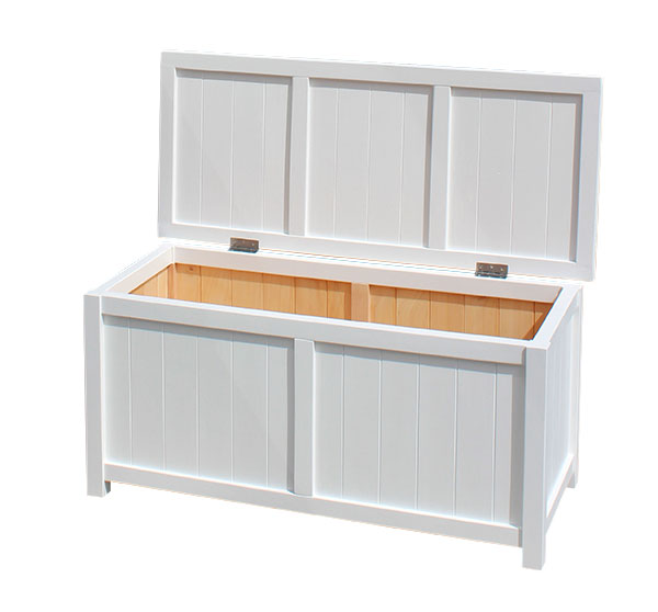 Large BoxSeat Indoor Outdoor Storage box in white