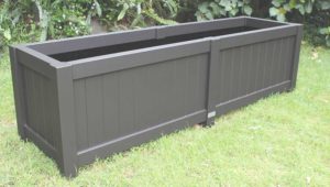 Large rectangular planter box in black